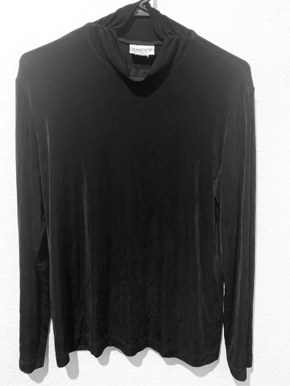 Chico's Black Woman Turtleneck blouse